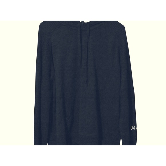 Style & Co. Tops - Style & Co Womens 3X Navy Blue Hooded Sweater Long Sleeve Knit Pullover Hoodie